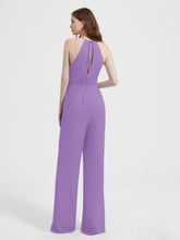 Jumpsuit Plissé Sans Manches à Encolure Licou avec Ceinture Tahiti
