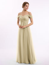 Hors De l'Épaule Col En Cœur Tulle Robe Champagne