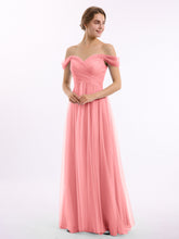 Hors De l'Épaule Col En Cœur Tulle Robe Flamant