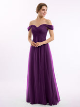 Hors De l'Épaule Col En Cœur Tulle Robe Raisin