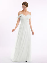 Hors De l'Épaule Col En Cœur Tulle Robe Ivoire