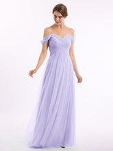 Hors De l'Épaule Col En Cœur Tulle Robe Lilas