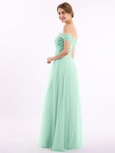 Hors De l'Épaule Col En Cœur Tulle Robe Vert Menthe