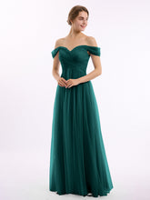 Hors De l'Épaule Col En Cœur Tulle Robe Paon