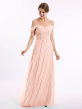 Hors De l'Épaule Col En Cœur Tulle Robe Rose Perle