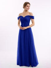 Hors De l'Épaule Col En Cœur Tulle Robe Bleu Royale