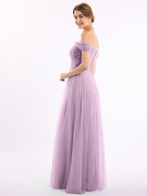 Hors De l'Épaule Col En Cœur Tulle Robe Glycine