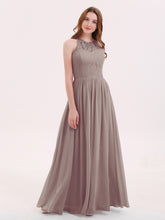 Robe Longue Dentelle avec Illusion Col en Cœur Dusk