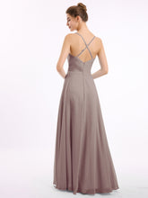 Spaghetti Bretelle Col En V Mousseline Robes Dusk