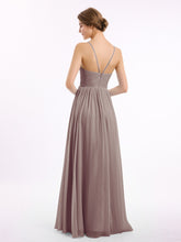 Mousseline Robes De Demoiselle d'Honneur Avec Spaghetti Bretelles Dusk