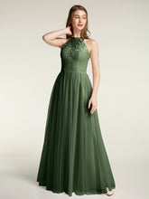 Dentelle Corsage Et Tulle Jupe Robes Longues Olive Verte