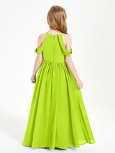 Robes de Demoiselle d'Honneur Junior à Hors de l'Épaule de Rêve Vert Citron