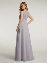 Illusion Col En V Tulle Robes Longues Dusk
