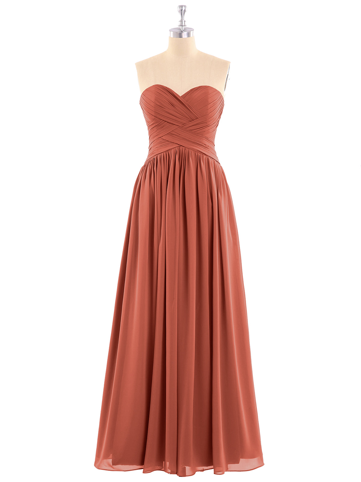 A-ligne Halter mousseline plis étage longueur robes de demoiselle d'honneur