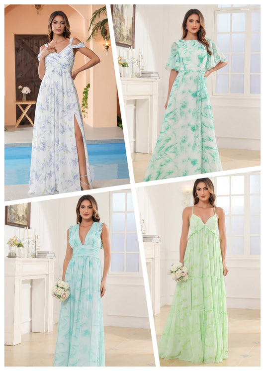 Flottez dans l'allée avec style : Découvrez notre collection de robes en mousseline imprimée !