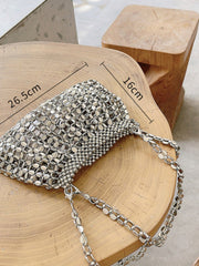 Sac de Soirée Vintage orné de Perles Métalliques