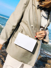 Pochette de soirée en acrylique blanc