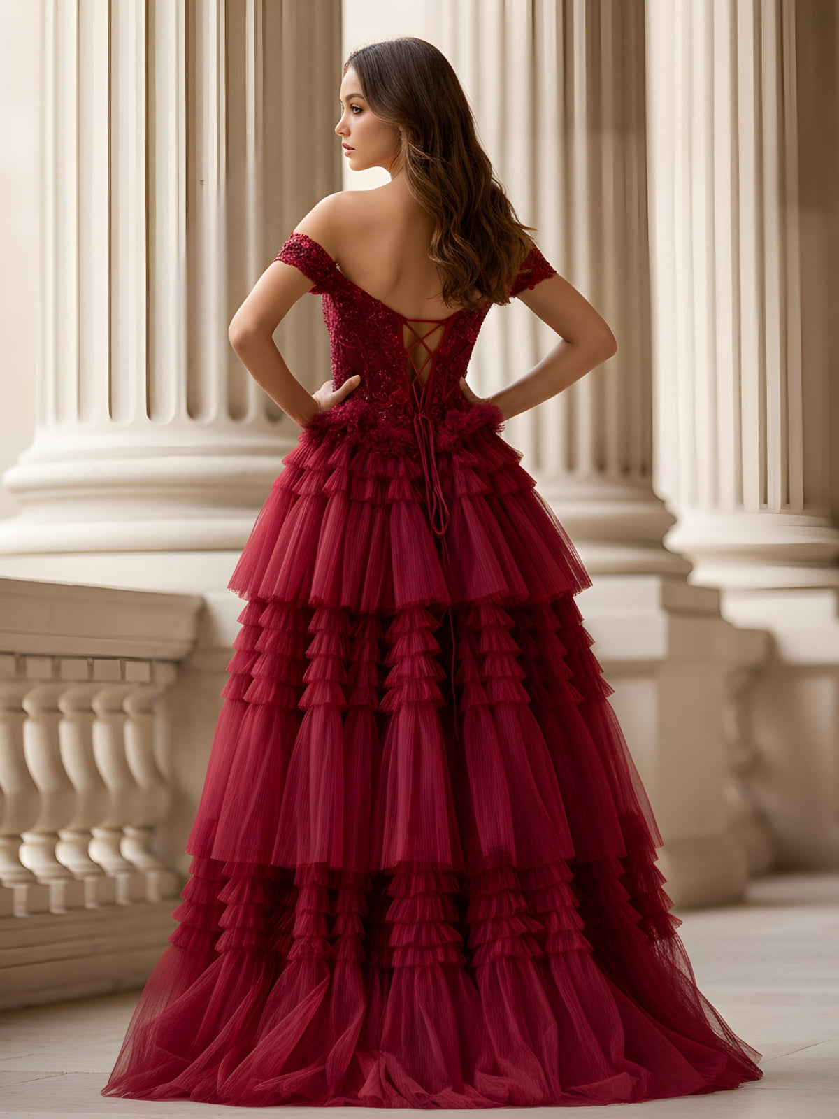 Robe Maxi Sky Ballantyne Bordeaux - Modèle Perlé, Manches Longues, Taille S - Neuf Avec étiquettes