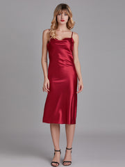 Robe de Chambre Sans Manches en Satin à Fines Bretelles pour Femme