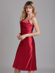 Robe de Chambre Sans Manches en Satin à Fines Bretelles pour Femme