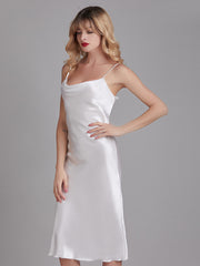 Robe de Chambre Sans Manches en Satin à Fines Bretelles pour Femme