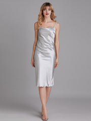 Robe de Chambre Sans Manches en Satin à Fines Bretelles pour Femme