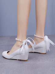 Escarpins Mary Janes à Plateforme à Bout Rond