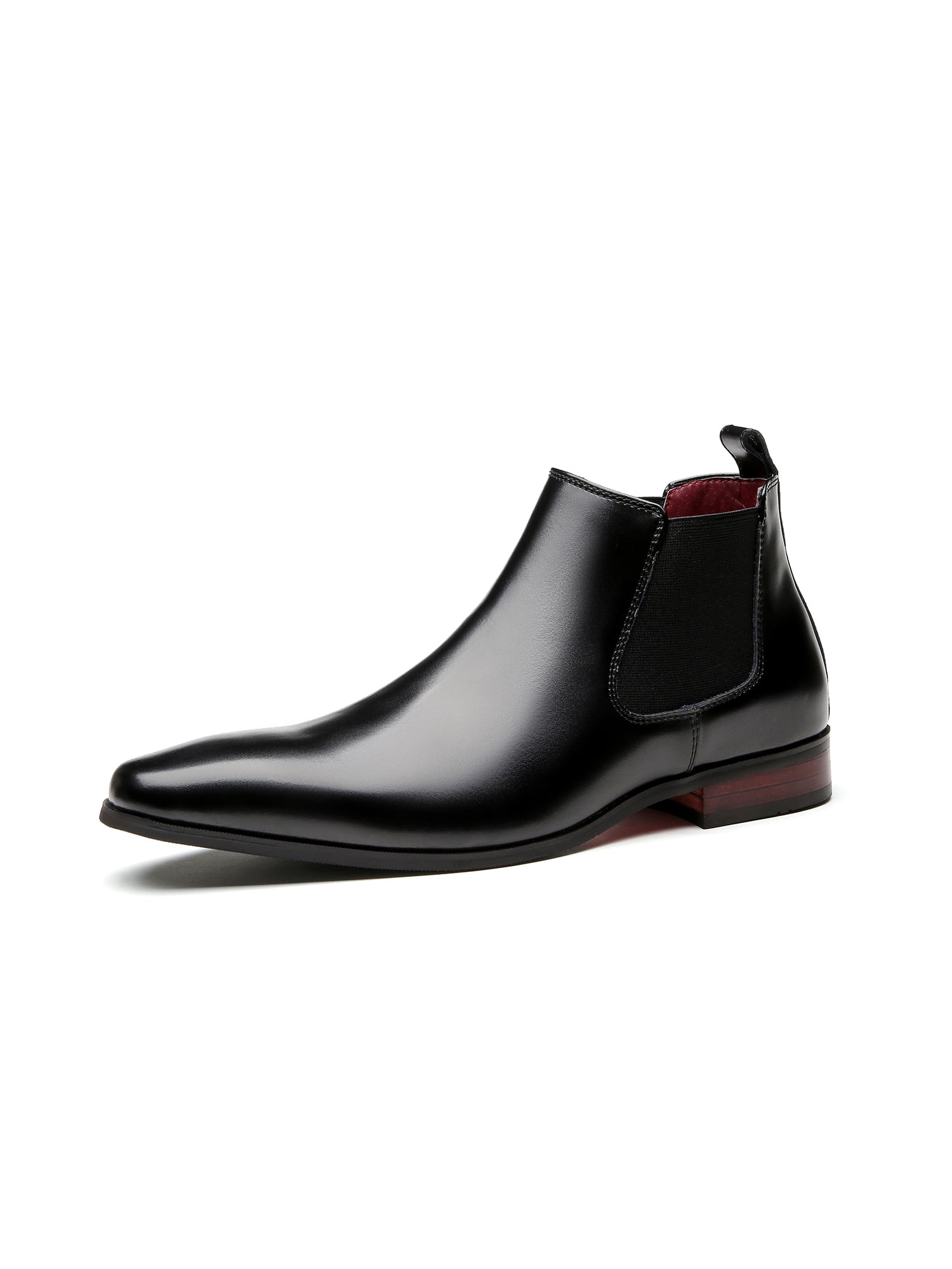 Bottines Homme à Bout Pointu - Similicuir - Semelle Intérieure Mousse Confort - Talon 4,4 Cm - Style Habillé Classique - 6