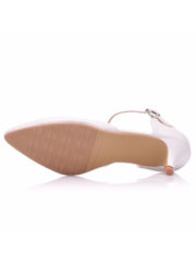 Talons Moyens Sandales à Bout Pointu et Bride Cheville