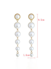 Boucles d'oreilles longues simples à franges de perles