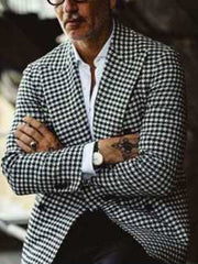 Blazer Homme à Revers Pointu avec Une Fente Simple