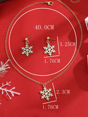 Ensemble de 3 Pièces Collier Clavicule Flocon de Neige de Noël