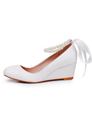 Escarpins Plateforme à Bout Rond avec Perles Mary Janes