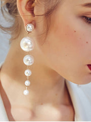 Boucles d'oreilles longues simples à franges de perles