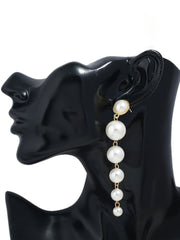 Boucles d'oreilles longues simples à franges de perles