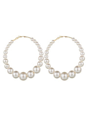 Créoles oversize vintage en perles synthétiques