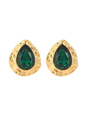 Boucles d'oreilles en larme émeraude vintage