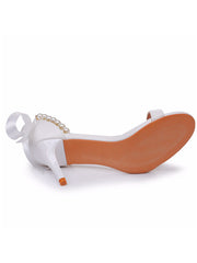 Sandales Élégantes à Talon Aiguille et Bride Cheville à Bout Ouvert