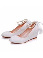 Escarpins Mary Janes à Plateforme à Bout Rond