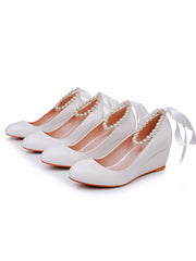 Escarpins Mary Janes à Plateforme à Bout Rond