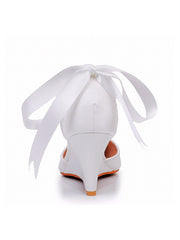 Talons Compensés Bout Pointu Chaussures de Mariage pour Femmes