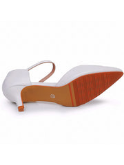 Talons Moyens Sandales à Bout Pointu et Bride Cheville