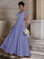 Col En V Mousseline Robes Avec Mancherons Pervenche Grande Taille