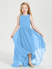 Junior Robes de Demoiselle d'Honneur Asymétriques Exquises Bleu