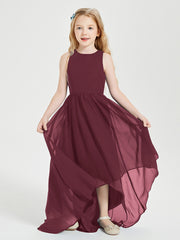 Junior Robes de Demoiselle d'Honneur Asymétriques Exquises Cabernet