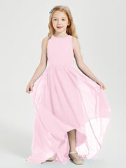 Junior Robes de Demoiselle d'Honneur Asymétriques Exquises Rose Bonbon