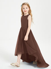 Junior Robes de Demoiselle d'Honneur Asymétriques Exquises Chocolat