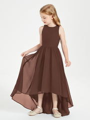 Junior Robes de Demoiselle d'Honneur Asymétriques Exquises Chocolat