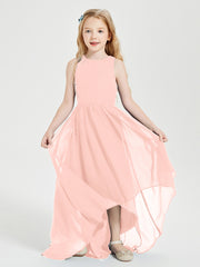 Junior Robes de Demoiselle d'Honneur Asymétriques Exquises Corail