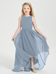 Junior Robes de Demoiselle d'Honneur Asymétriques Exquises Bleu Poudré